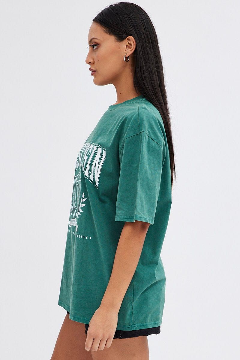 Green Graphic Tee Short Sleeve sold by Ally Fashion product image thumbnail 4