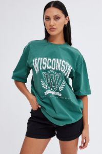 Green Graphic Tee Short Sleeve sold by Ally Fashion