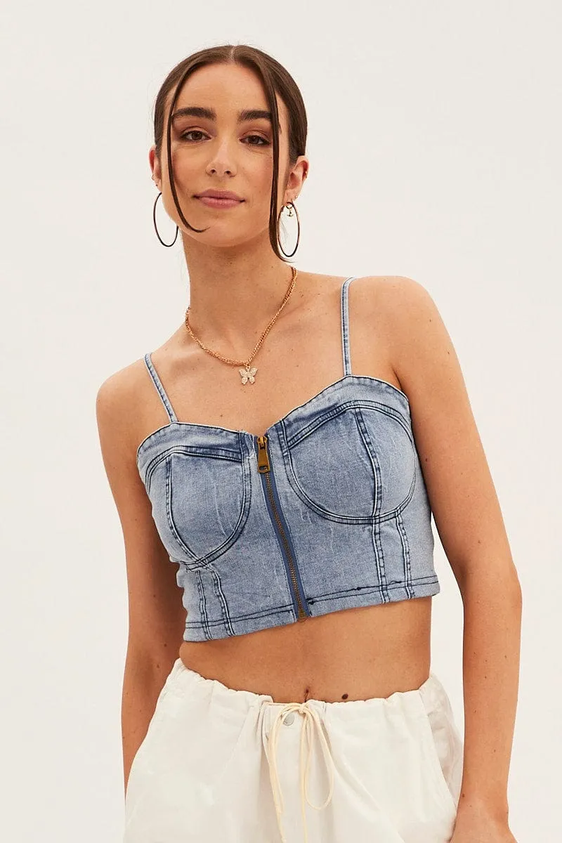 Blue Denim Corset Top sold by Ally Fashion product image thumbnail 3
