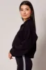Black Zip Up Sweater Crop Long Sleeve High Neck sold by Ally Fashion