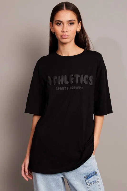 Black Graphic Tee Short Sleeve sold by Ally Fashion