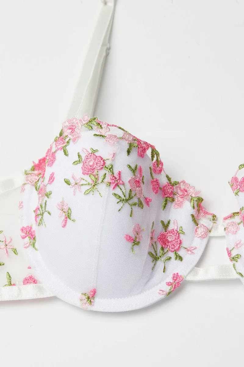 Pink Floral Embroidery Lingerie Set sold by Ally Fashion product image thumbnail 2