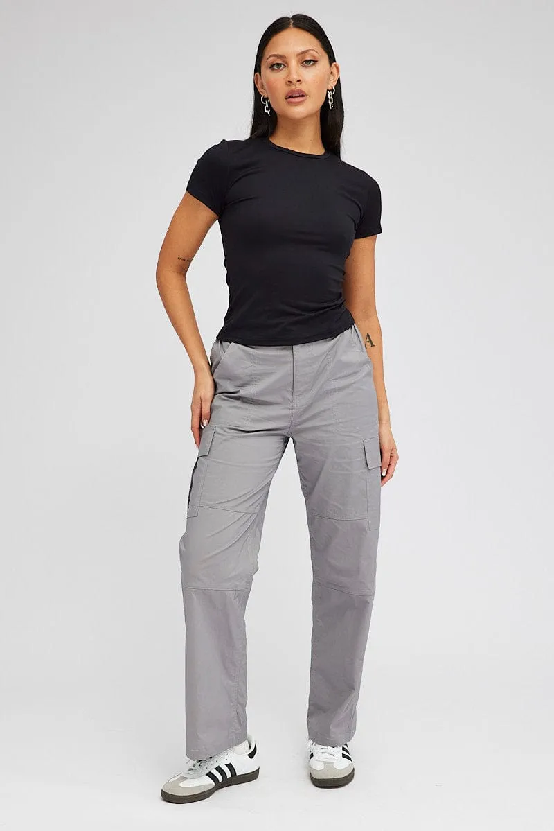 Black Supersoft Top Short Sleeve Round Neck sold by Ally Fashion product image thumbnail 2