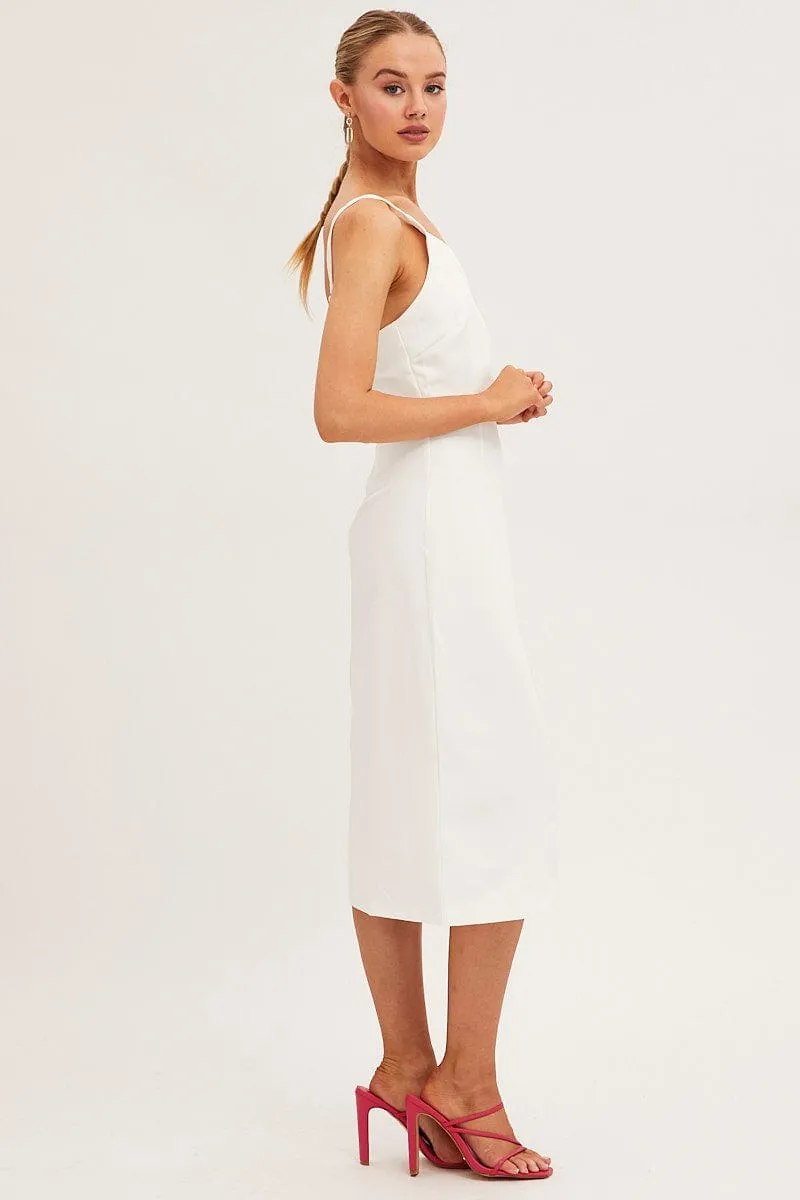 White Midi Dress Bodycon sold by Ally Fashion product image thumbnail 4