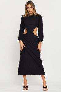 Black Maxi Dress Long Sleeve sold by Ally Fashion