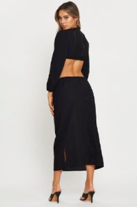 Black Maxi Dress Long Sleeve sold by Ally Fashion