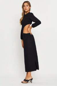 Black Maxi Dress Long Sleeve sold by Ally Fashion