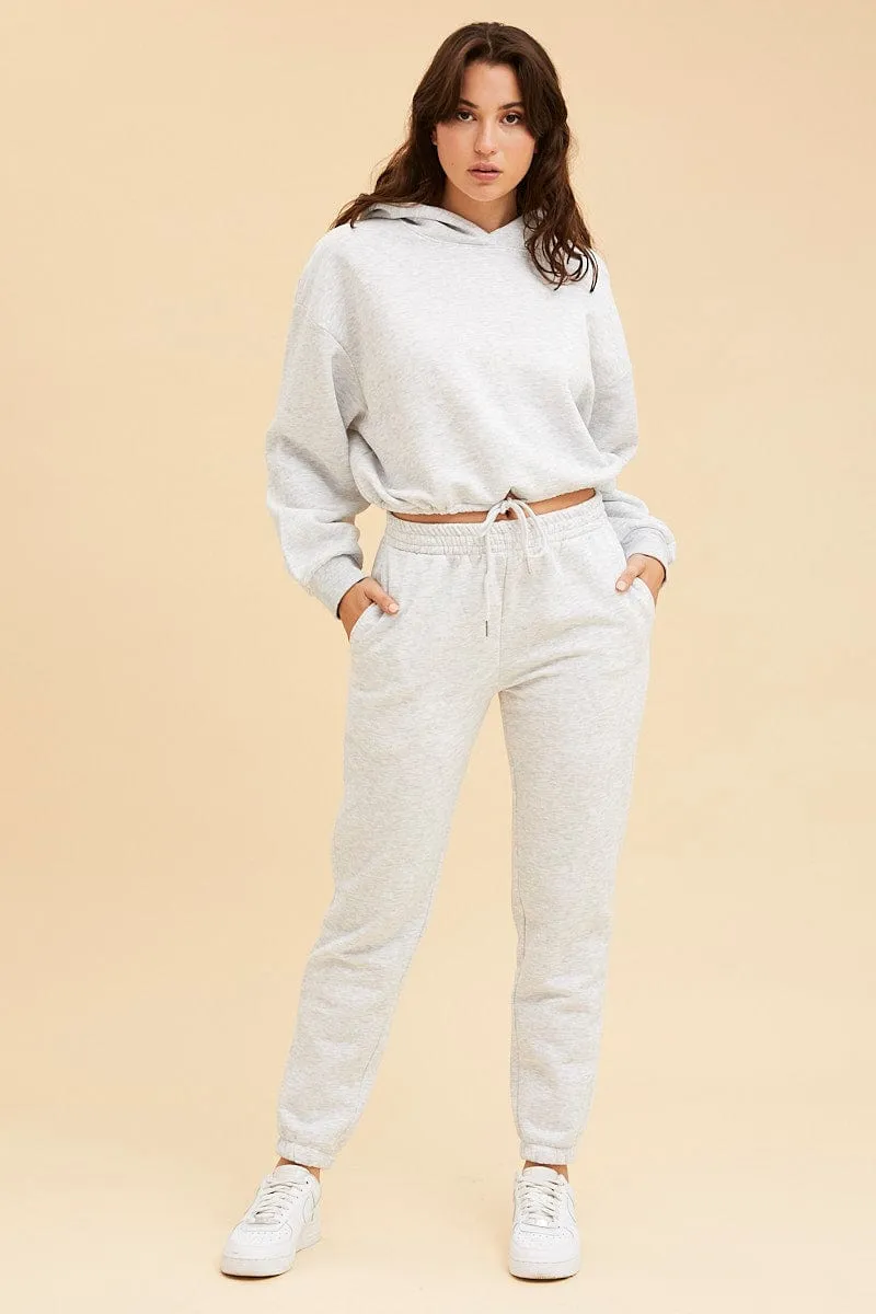 Grey Track Pant Pull On Fleece Full Length sold by Ally Fashion product image thumbnail 3