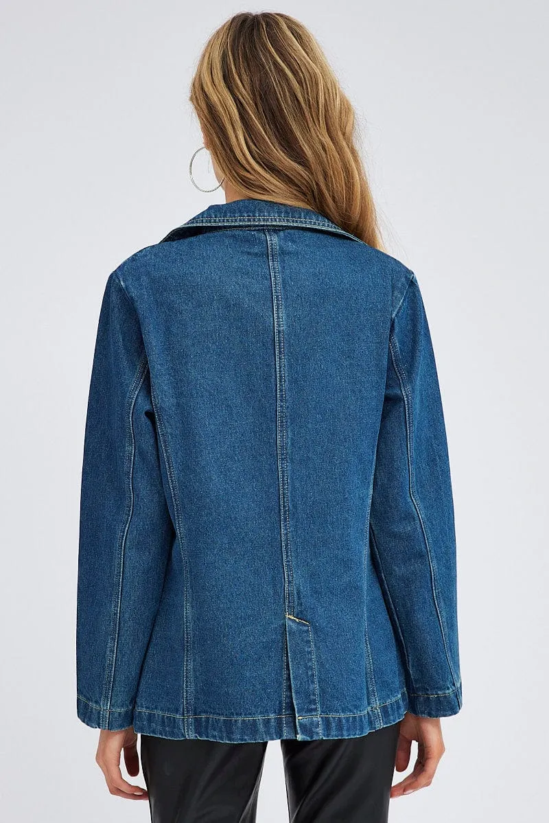 Denim Denim Jacket Long Sleeve sold by Ally Fashion product image thumbnail 5