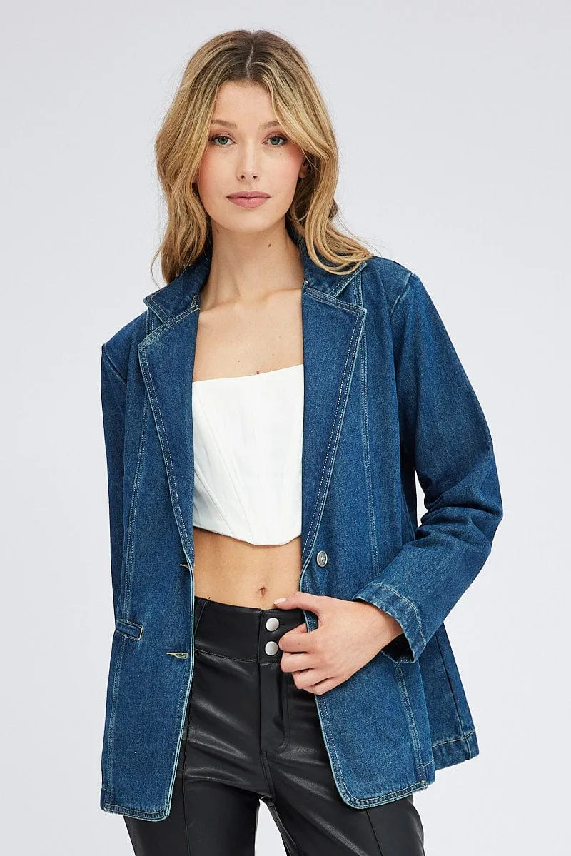 Denim Denim Jacket Long Sleeve sold by Ally Fashion product image thumbnail 3