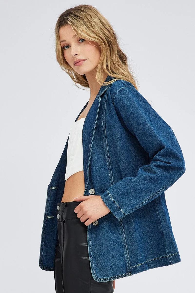 Denim Denim Jacket Long Sleeve sold by Ally Fashion product image thumbnail 4