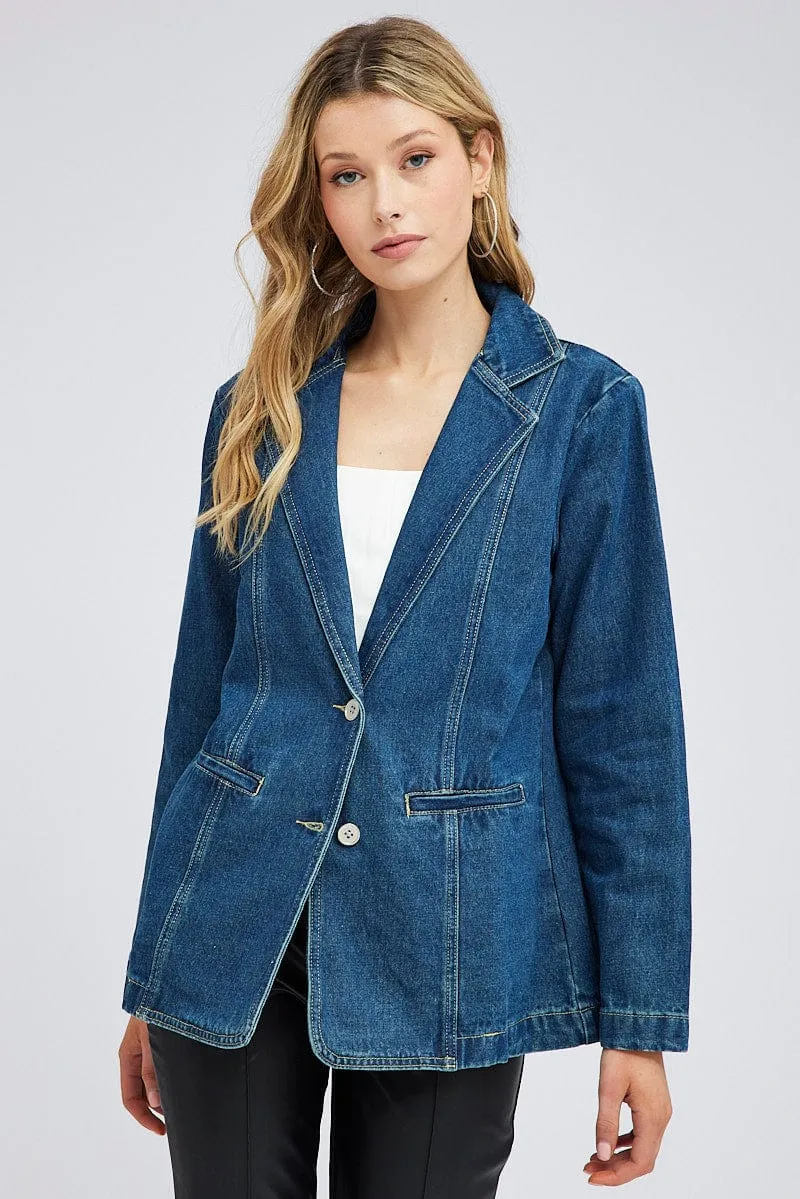 Denim Denim Jacket Long Sleeve sold by Ally Fashion