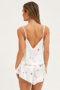 Print Satin Pajamas Set Sleeveless sold by Ally Fashion