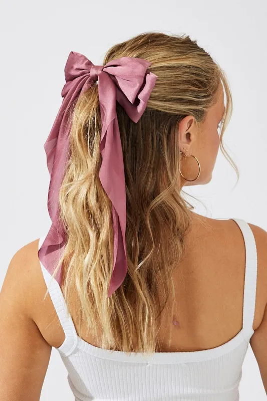 Pink Large Bow Hair Clip sold by Ally Fashion