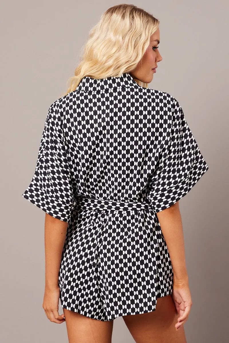 Black Geo Oversized Playsuit sold by Ally Fashion product image thumbnail 5