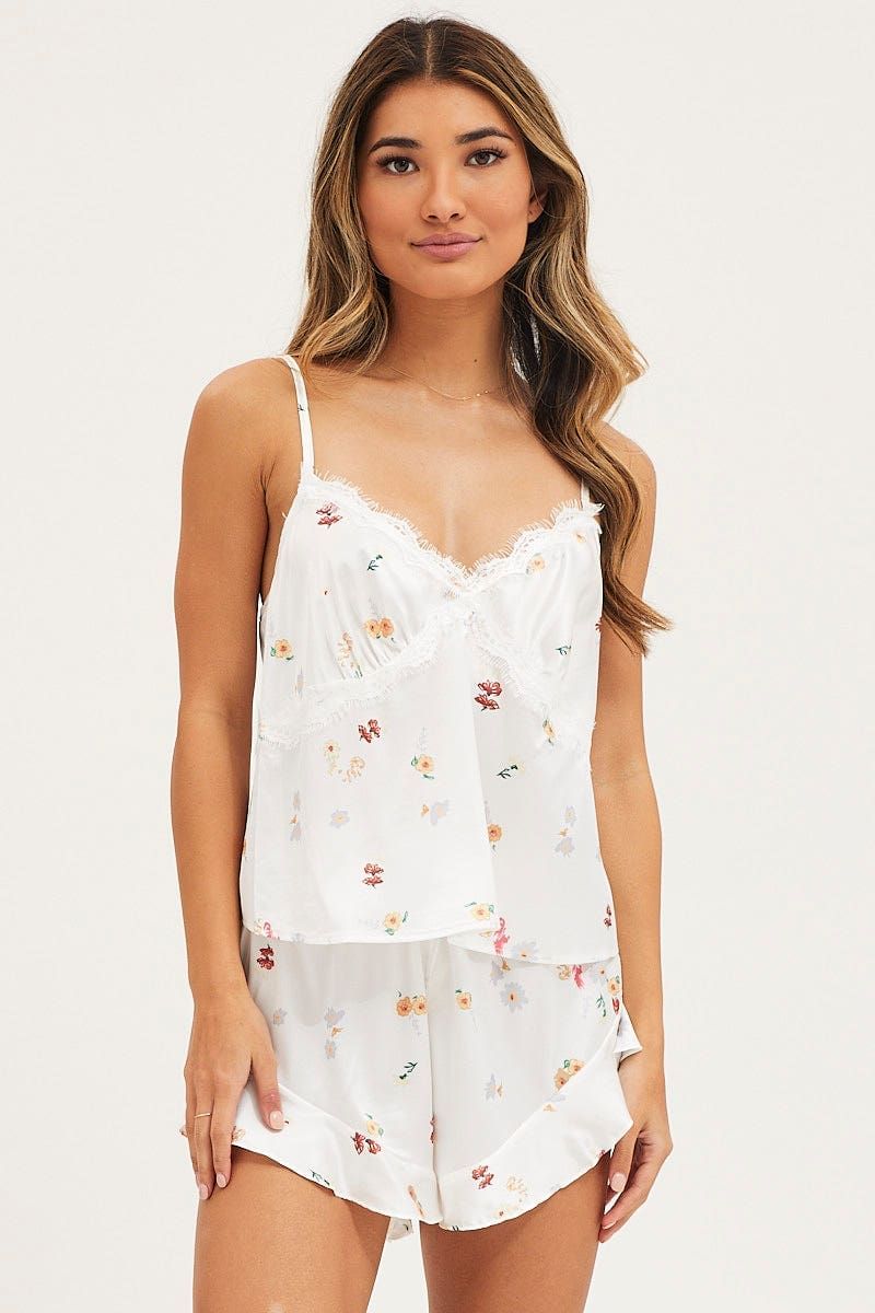 Print Satin Pajamas Set Sleeveless sold by Ally Fashion product image thumbnail 3