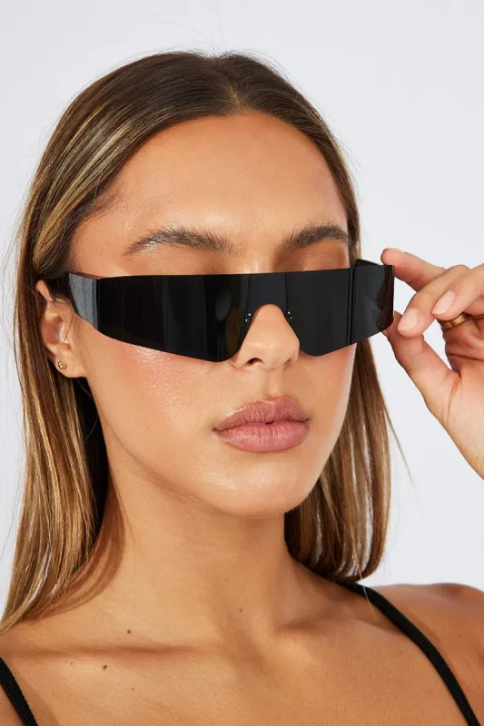 Black Wrap Visor Sunglasses sold by Ally Fashion