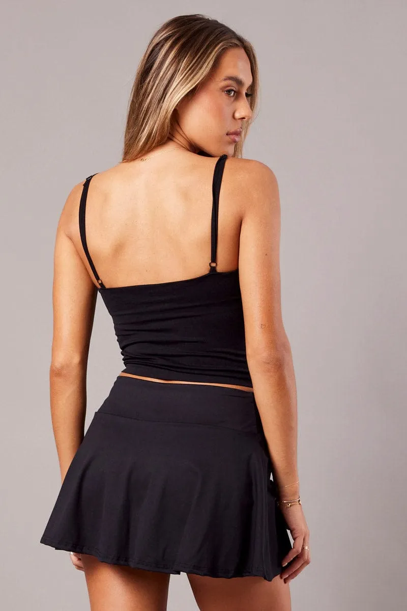 Black Flare Mini Skort Shorts Lining sold by Ally Fashion product image thumbnail 5