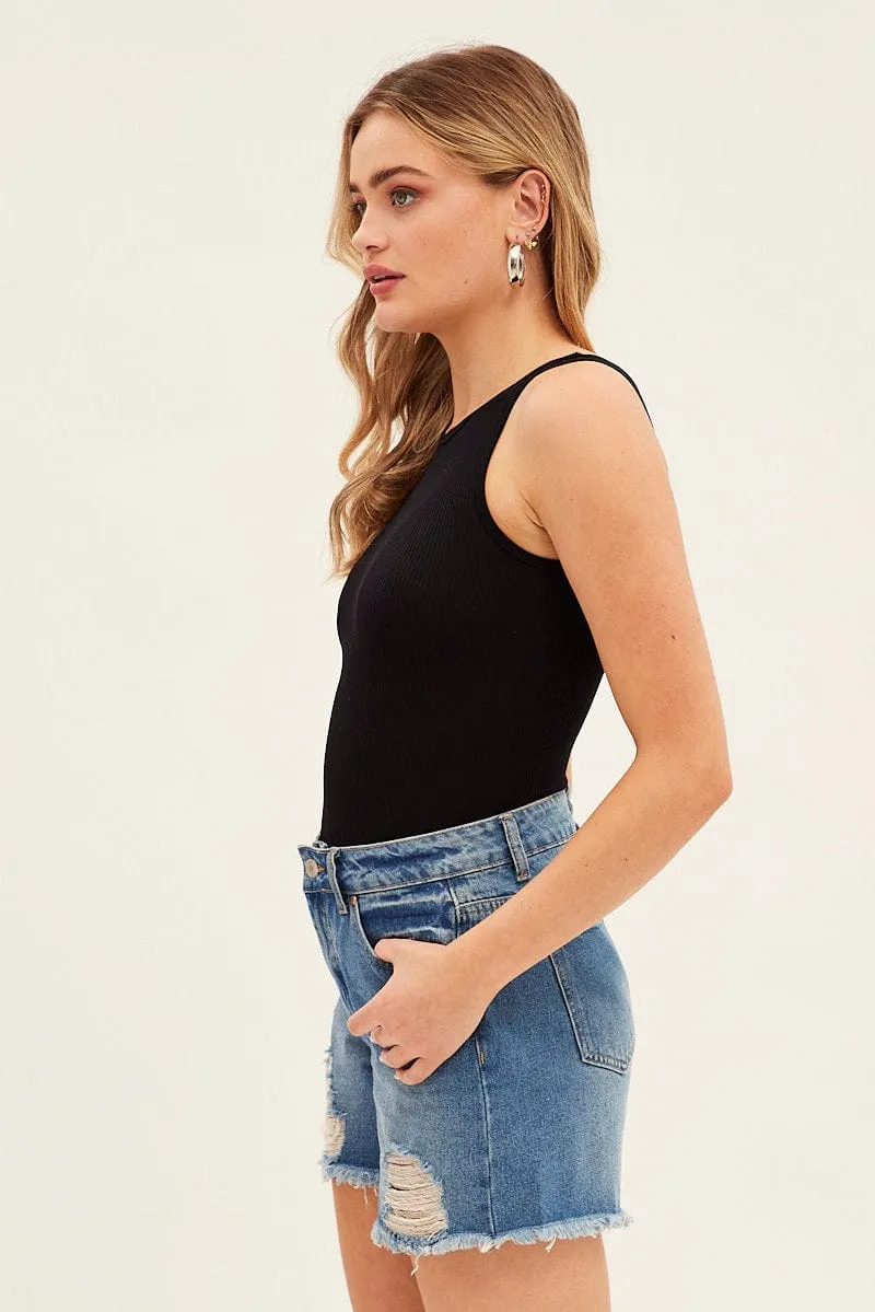 Black Bodysuit Seamless Sleeveless sold by Ally Fashion product image thumbnail 4