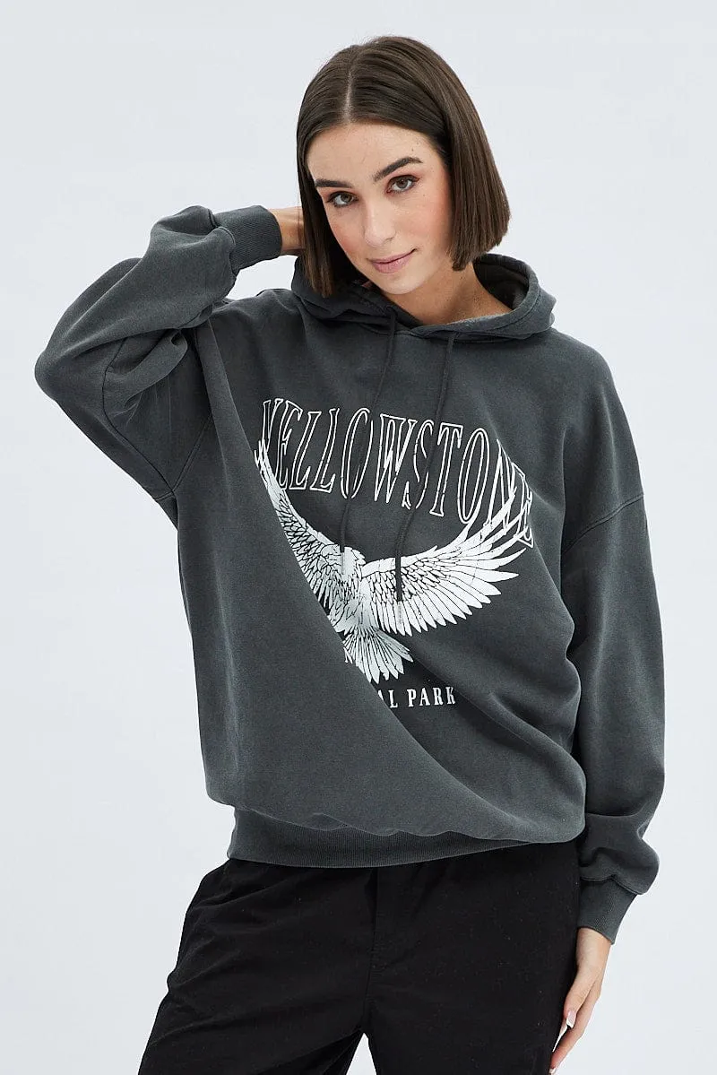Grey Graphic Sweater Long Sleeves sold by Ally Fashion product image thumbnail 3