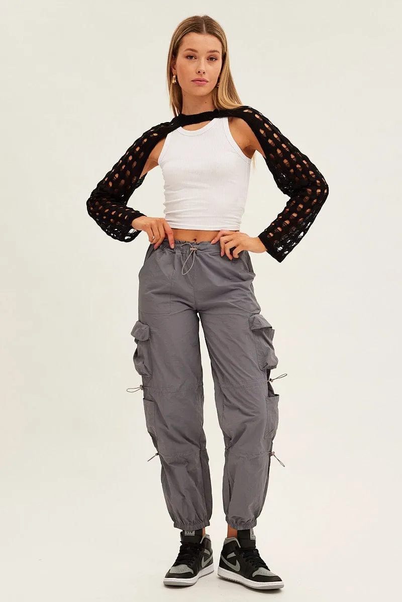 Black Crochet Knit Top sold by Ally Fashion product image thumbnail 2