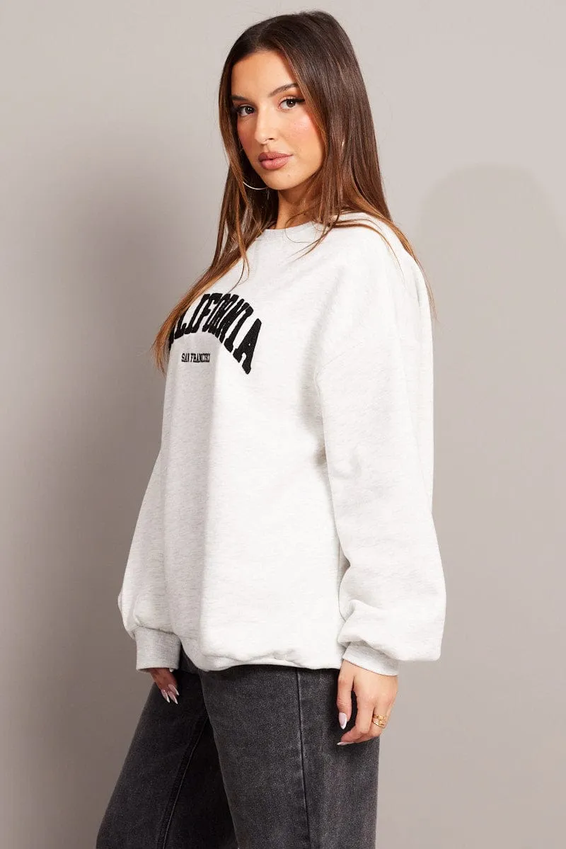 Grey Graphic Sweater Long Sleeve sold by Ally Fashion product image thumbnail 4