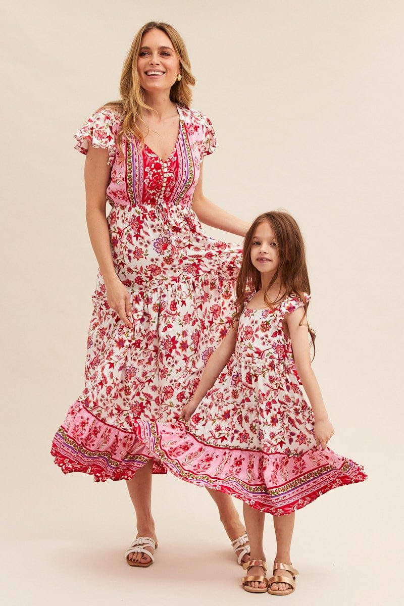 Boho Print Maxi Dress Short Sleeve V-Neck sold by Ally Fashion product image thumbnail 2