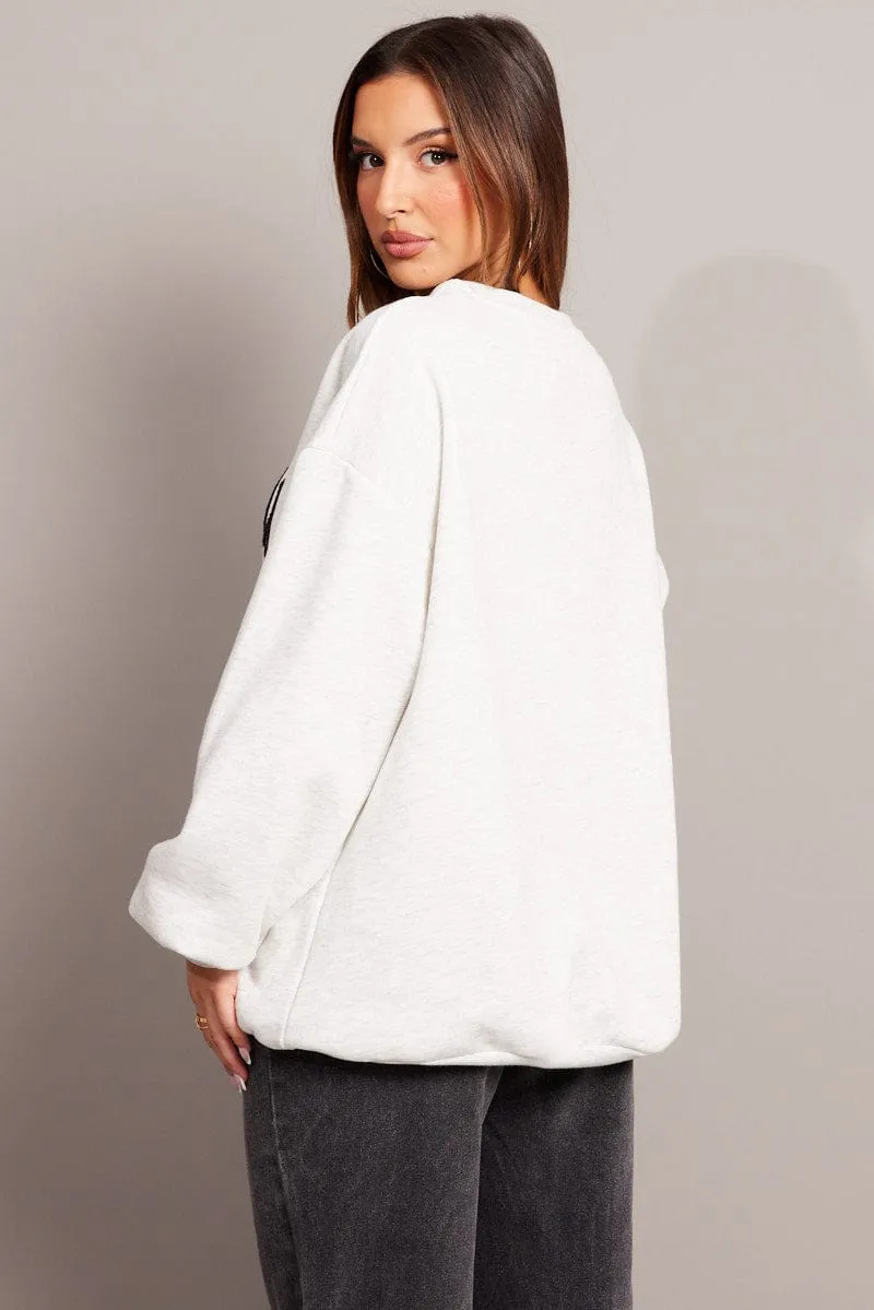 Grey Graphic Sweater Long Sleeve sold by Ally Fashion product image thumbnail 5