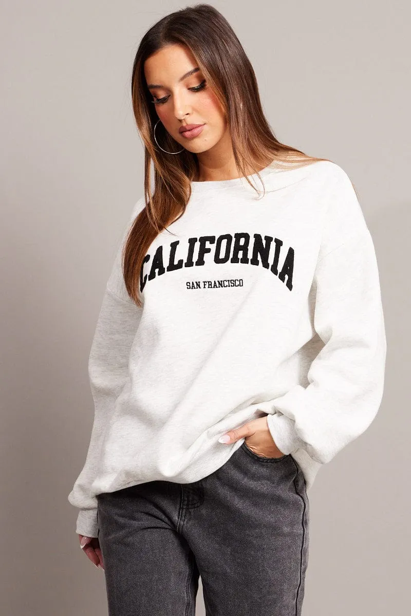 Grey Graphic Sweater Long Sleeve sold by Ally Fashion product image thumbnail 3