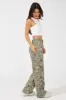 Green Print Cargo Pants Mid Rise sold by Ally Fashion