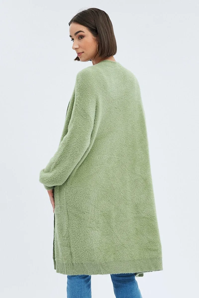 Green Longline Cardigan Fluffy sold by Ally Fashion product image thumbnail 5