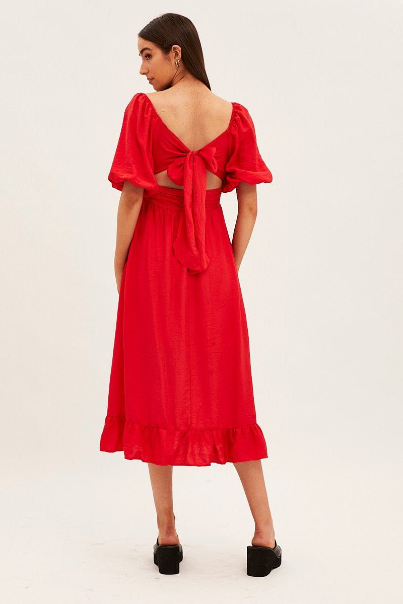 Red Evening Square Neck Maxi Dress sold by Ally Fashion product image thumbnail 5