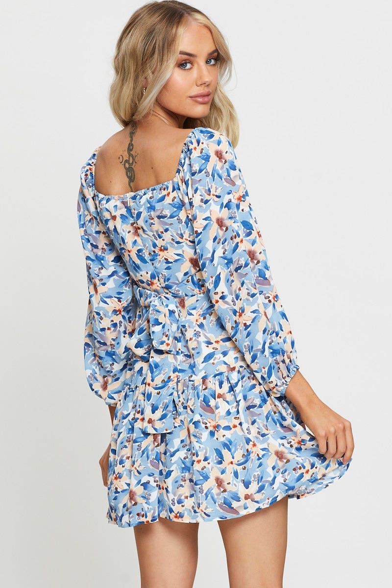 Print Mini Dress Square Neck sold by Ally Fashion product image thumbnail 5