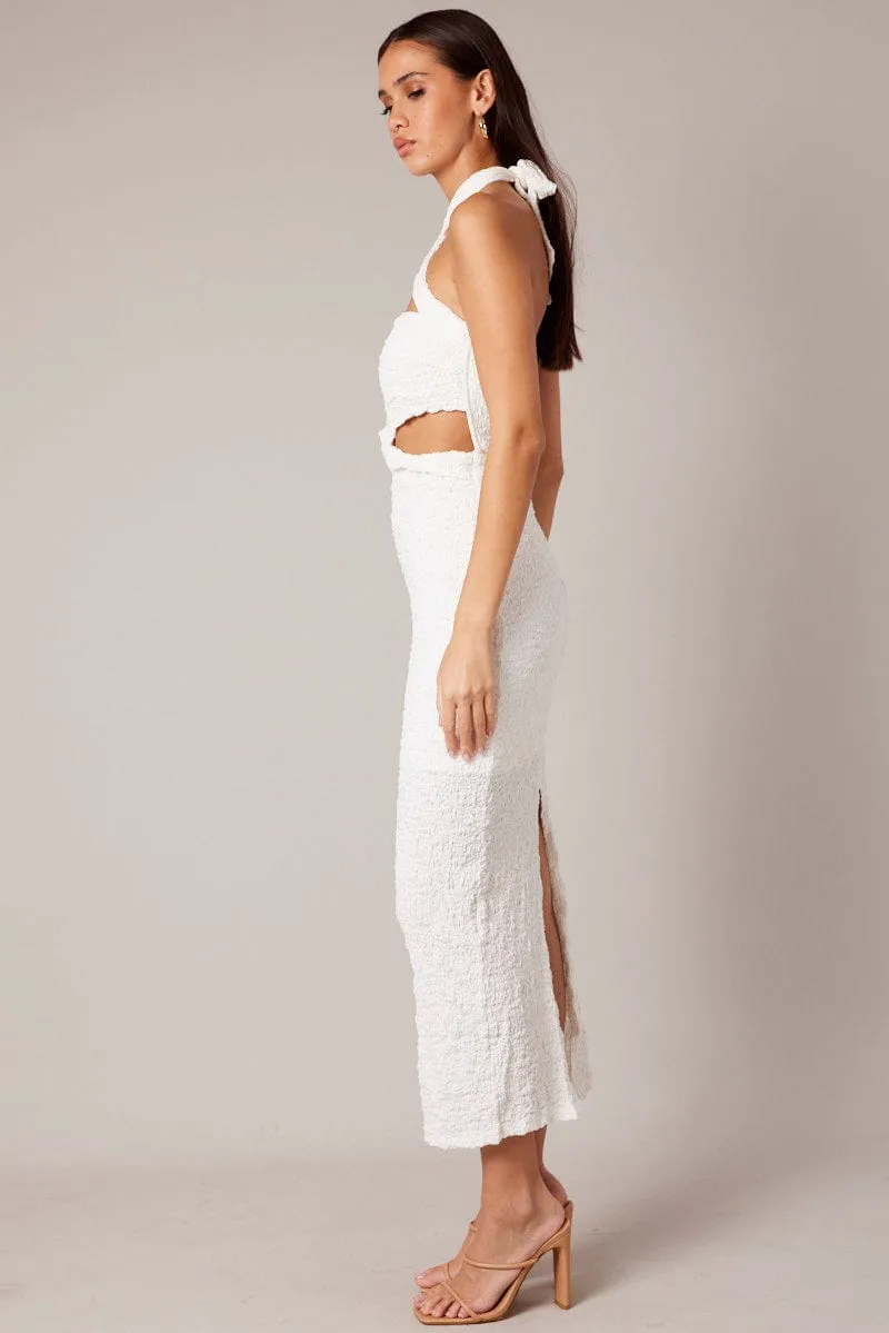 White Bodycon Dress Sleeveless Textured sold by Ally Fashion product image thumbnail 4