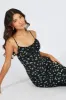 Black Floral Midi Dress Gathered Bust Eyelet Fabric sold by Ally Fashion