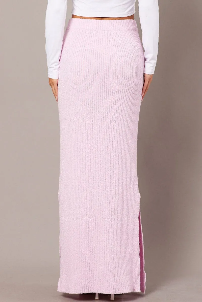 Pink Knit Skirt High Rise Midi sold by Ally Fashion product image thumbnail 5