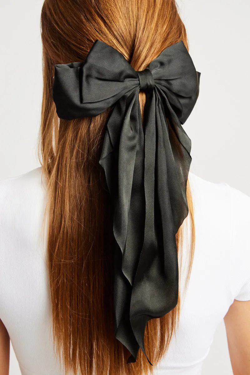 Black Large Bow Hair Clip sold by Ally Fashion