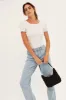 White Textured Crop Top sold by Ally Fashion