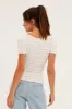 White Textured Crop Top sold by Ally Fashion
