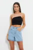 Black Designer Asymmetric Bandeau Crop Top sold by Ally Fashion
