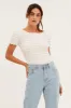 White Textured Crop Top sold by Ally Fashion