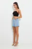 Black Designer Asymmetric Bandeau Crop Top sold by Ally Fashion