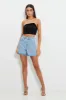 Black Designer Asymmetric Bandeau Crop Top sold by Ally Fashion