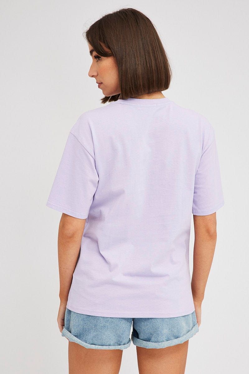 Purple Graphic Tee Short Sleeve sold by Ally Fashion product image thumbnail 5