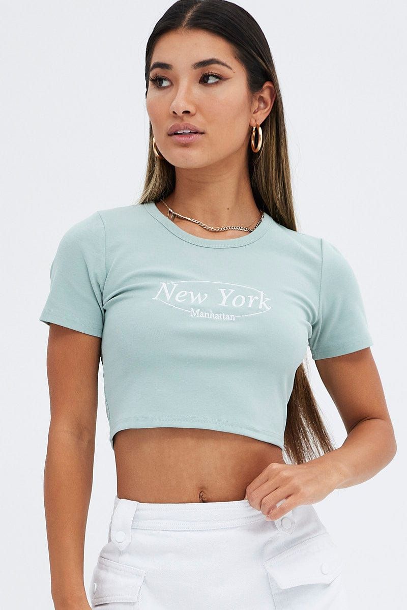 Green Graphic Tee Short Sleeve sold by Ally Fashion product image thumbnail 3