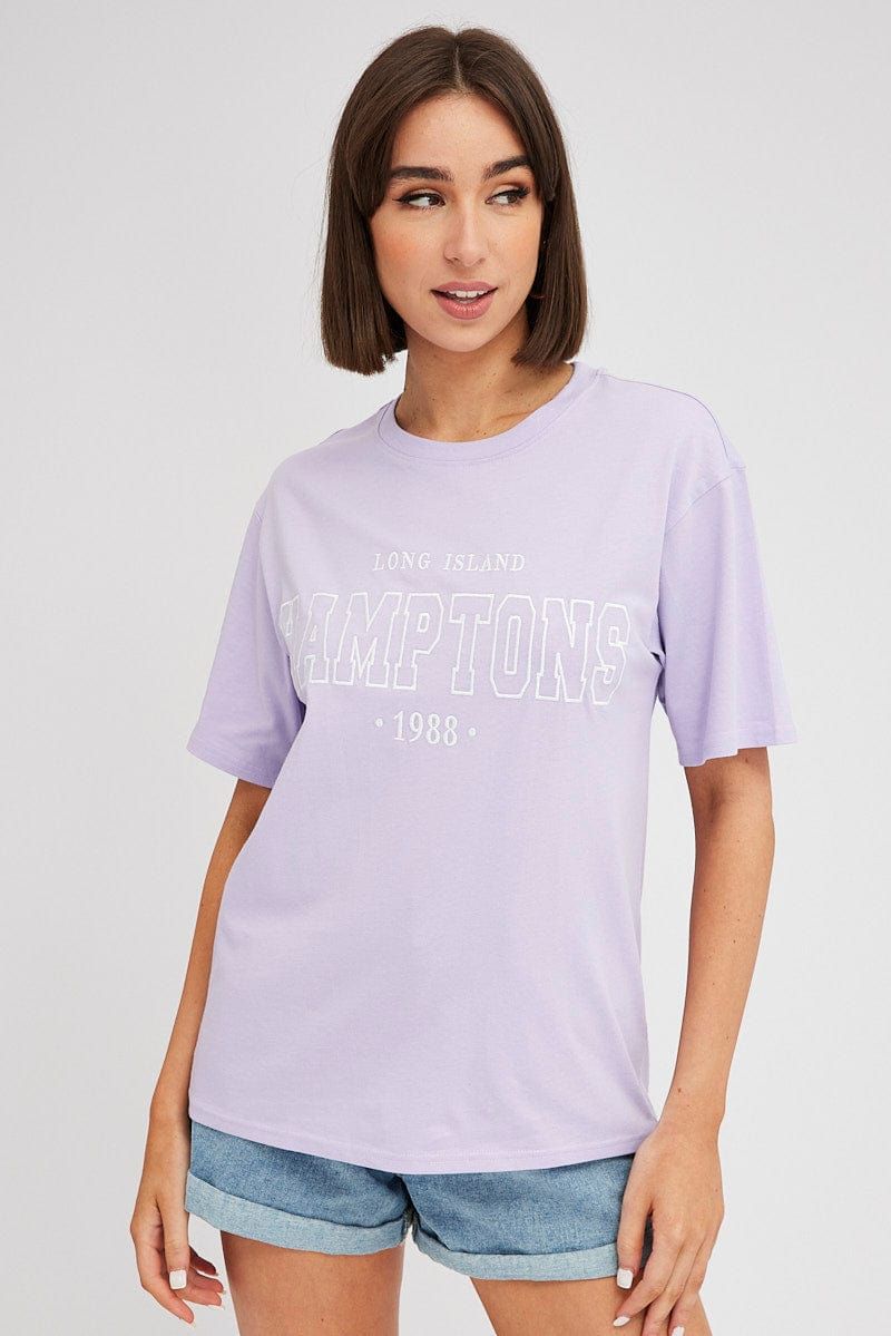 Purple Graphic Tee Short Sleeve sold by Ally Fashion product image thumbnail 3
