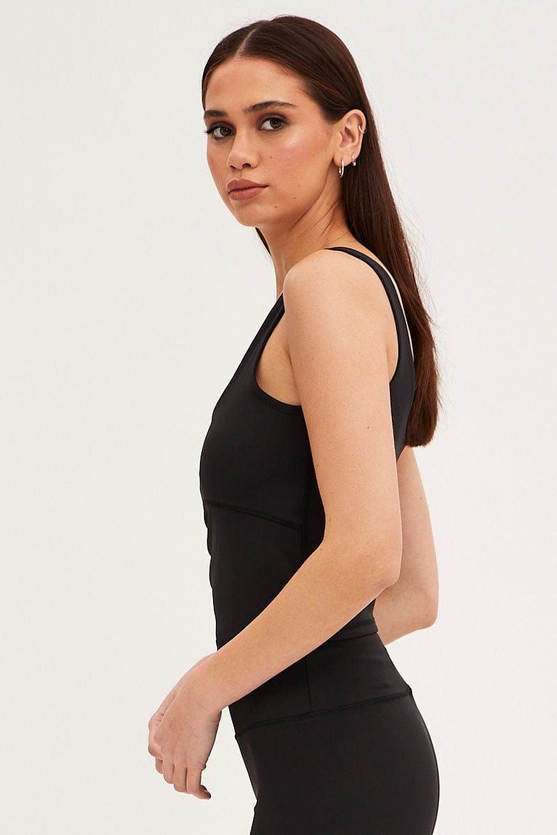 Black Tank Top Sleeveless Underseam Activewear sold by Ally Fashion product image thumbnail 4
