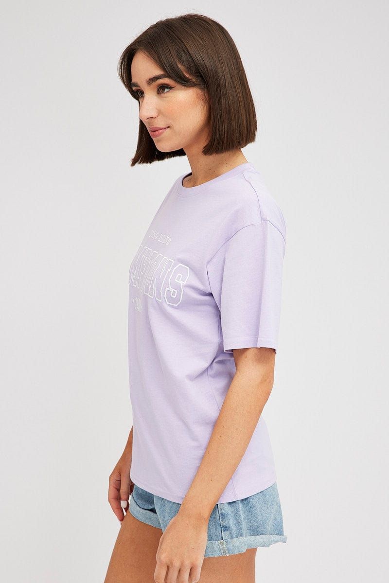 Purple Graphic Tee Short Sleeve sold by Ally Fashion product image thumbnail 4