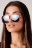 Grey Oversized Metal Frame Sunglasses sold by Ally Fashion