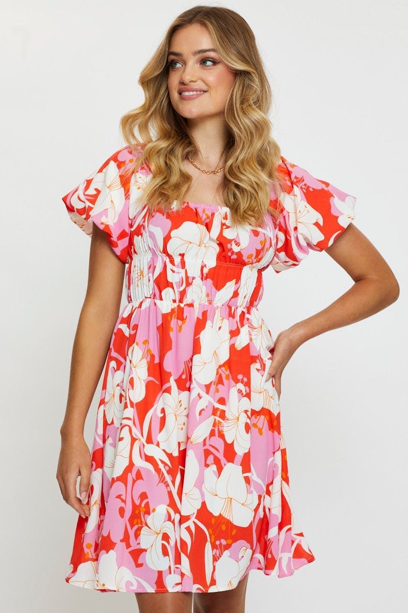 Print Mini Dress Short Sleeve sold by Ally Fashion product image thumbnail 3